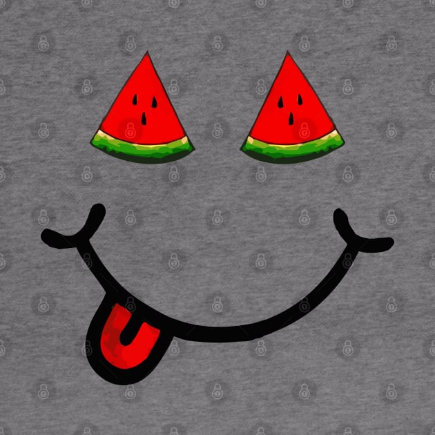 Watermelon & Smile (in the shape of a face) by Tilila